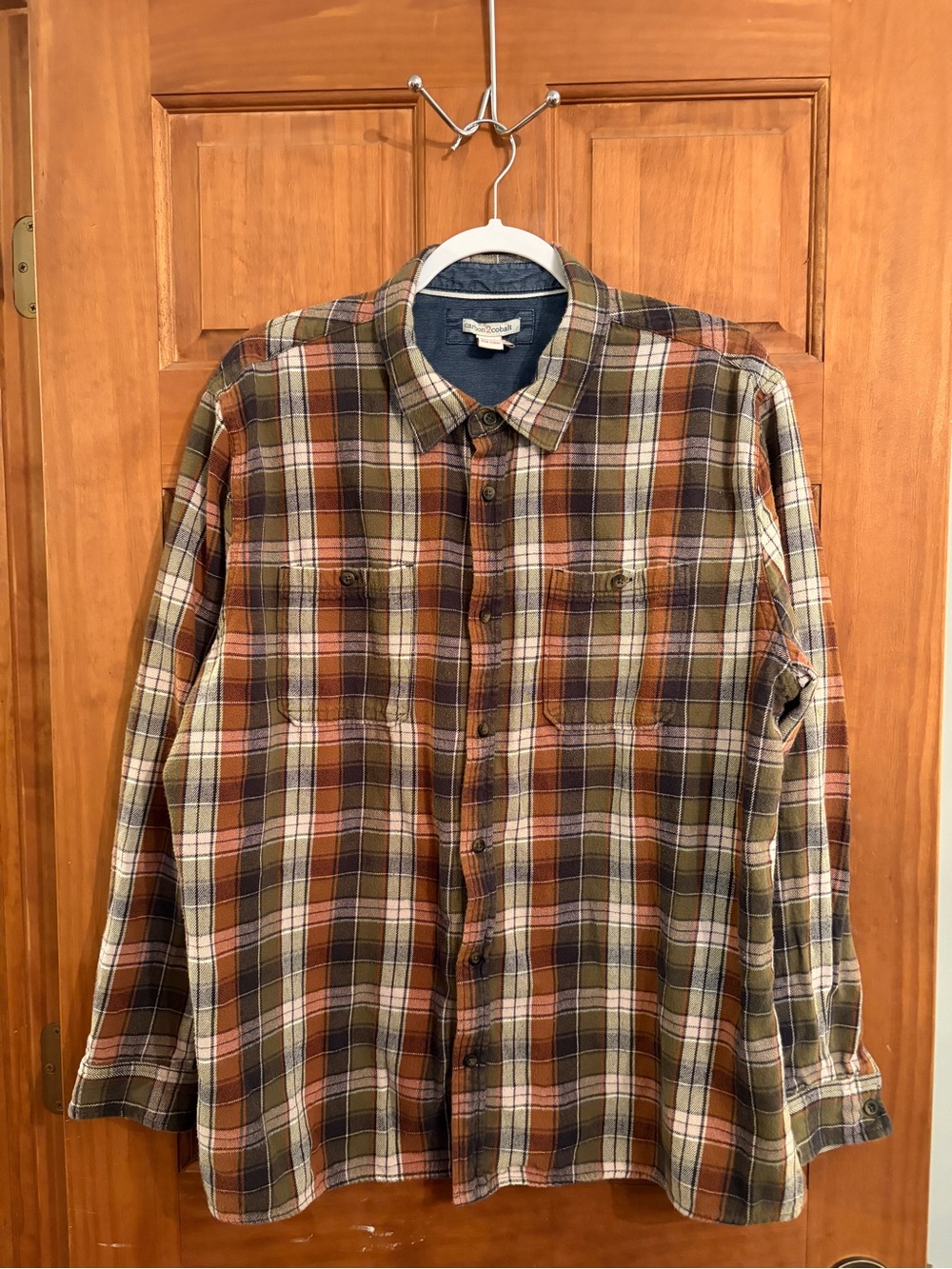 Carbon2Cobalt Men’s Plaid Flannel Shirt Long Sleeve Button-Down. Size XL